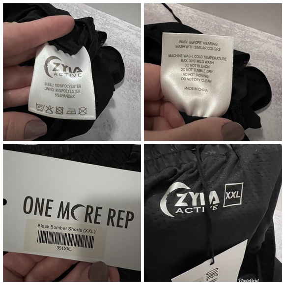 Zyia Black Bomber Tonal Animal Print Active Workout Exercise Shorts XXL NWT - Picture 14 of 15